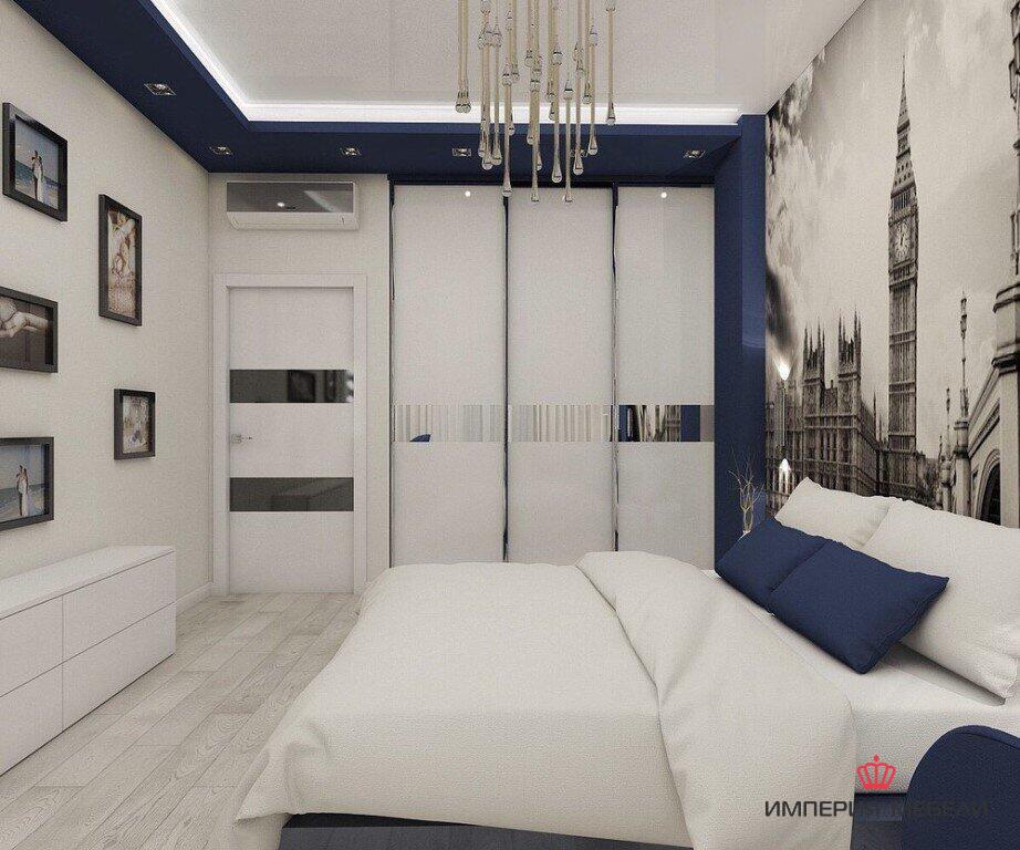 Шкаф-купе системы Сенатор для спальни (лакобель+зеркало)