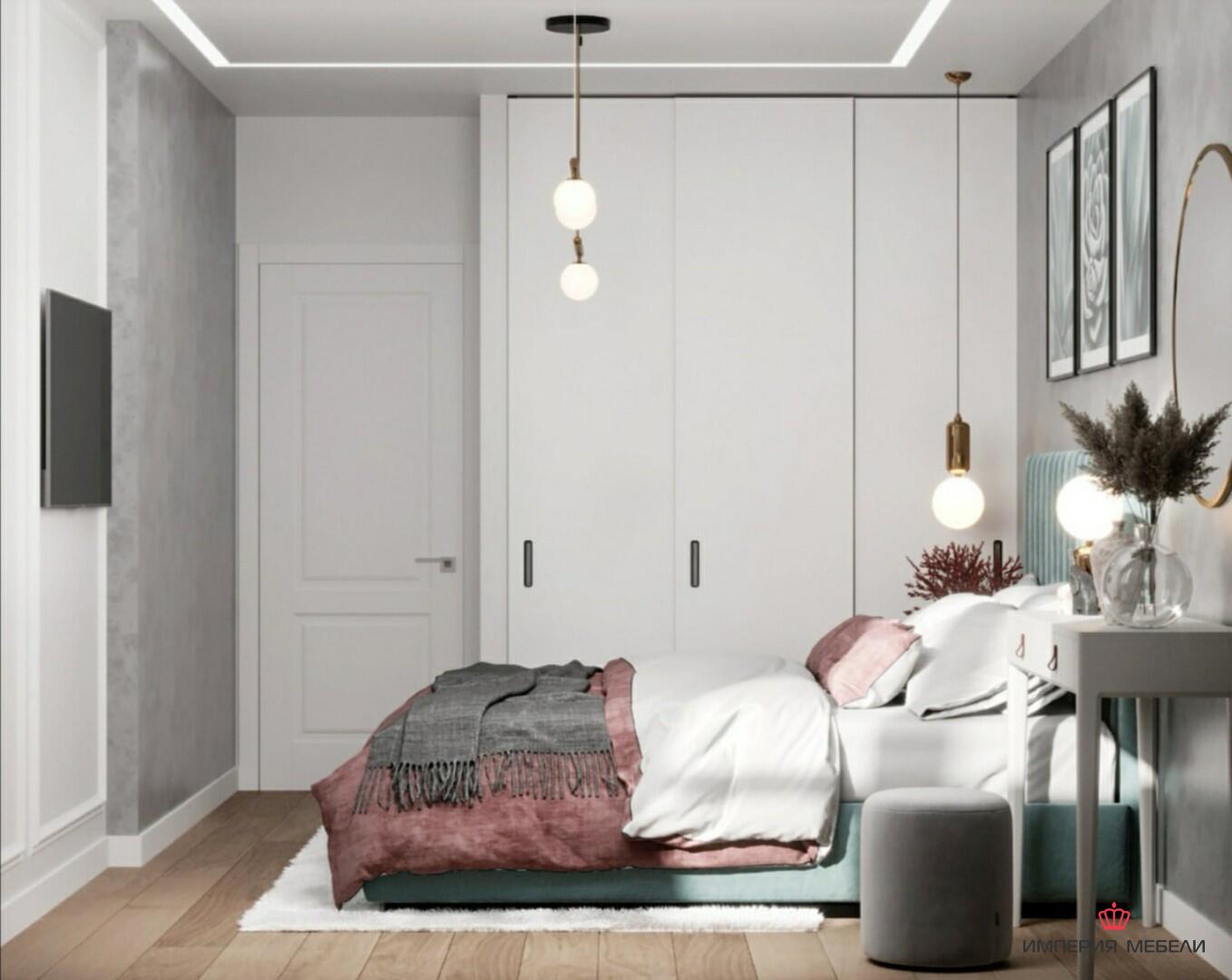 Шкаф-купе белый системы Модус в спальню