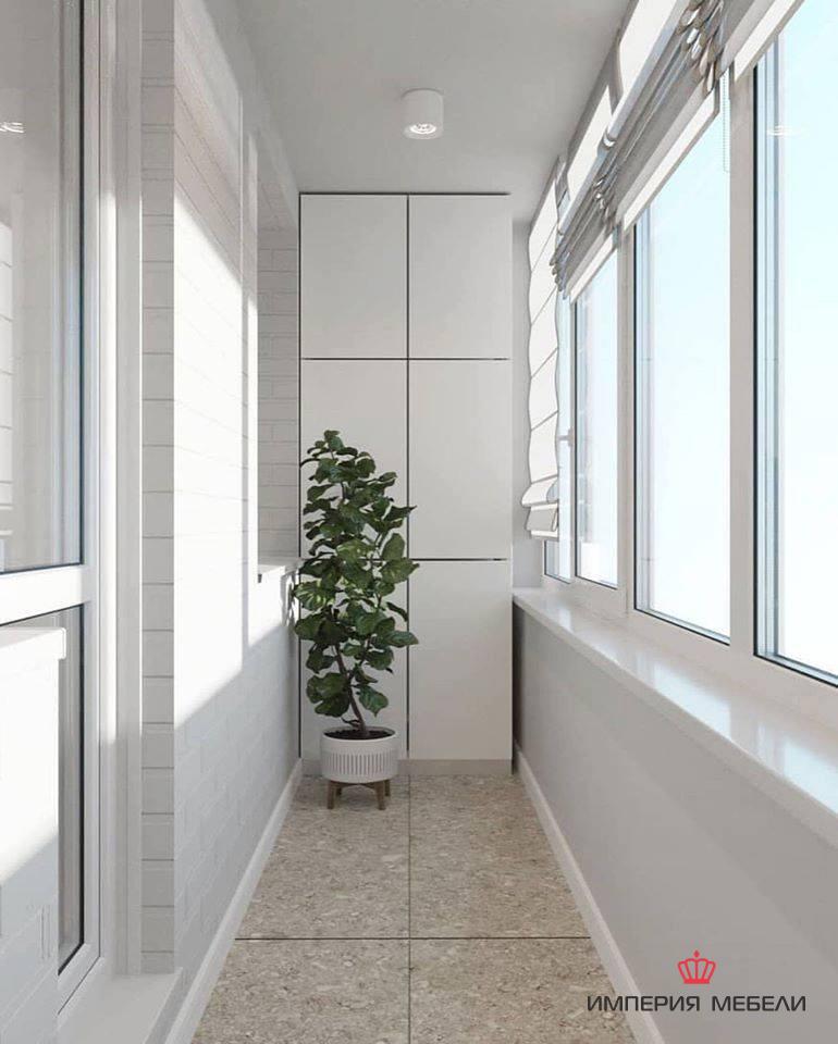 Шкаф белый на балкон узкий