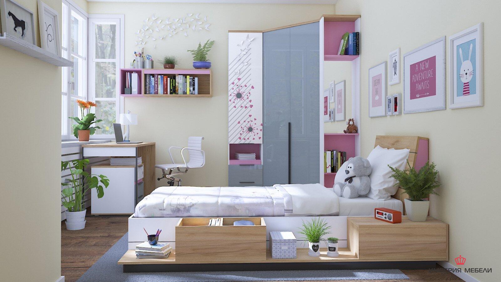 Мебель для детской комнаты девочке №16