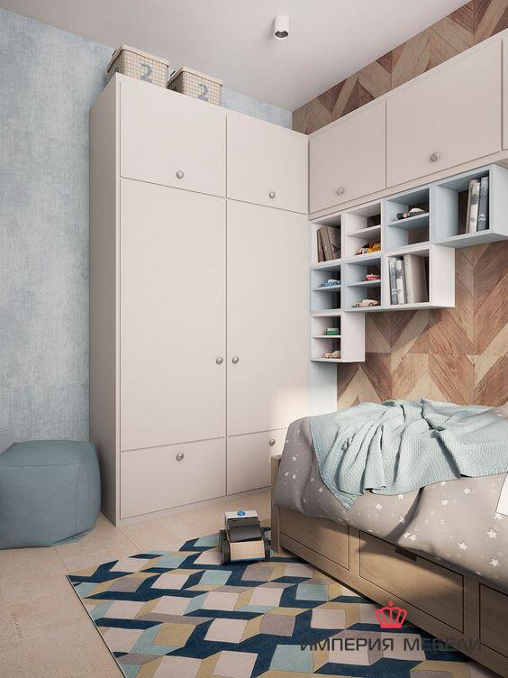 Угловой шкаф для детской в спальню №7