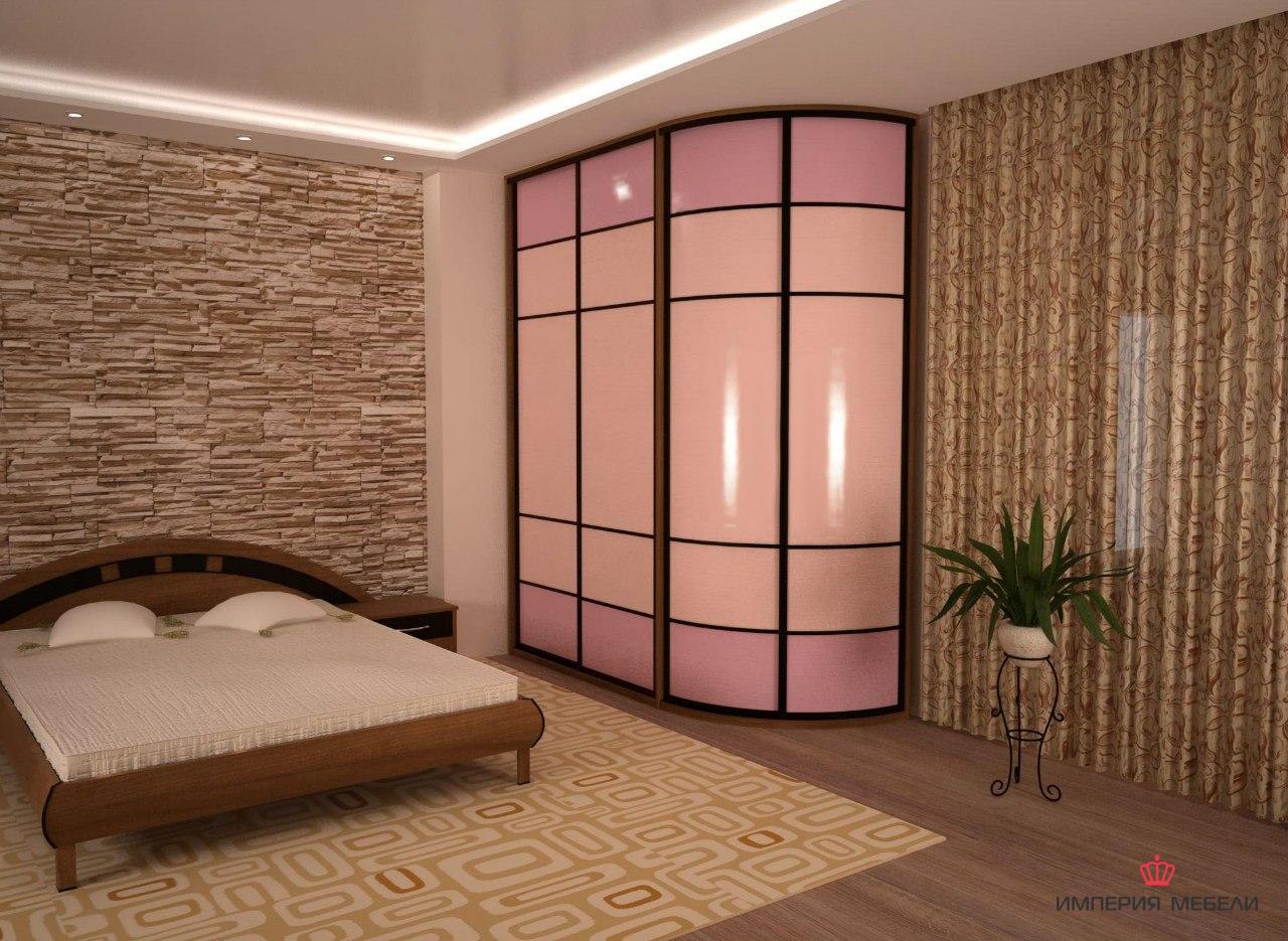 Шкаф-купе радиусный в спальню №7