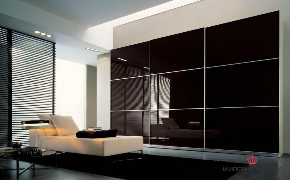Встроенный шкаф-купе с темными дверями №7