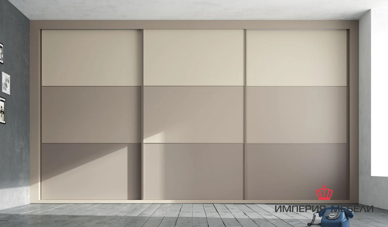 Шкаф-купе в спальню система Сенатор (лакобель)