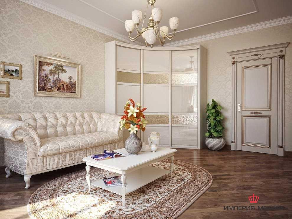 Шкаф-купе радиусный в гостиную №6