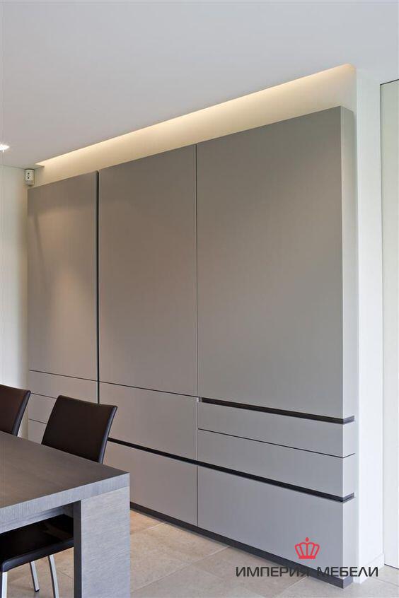 Встроенный шкаф-купе серый панели мдф