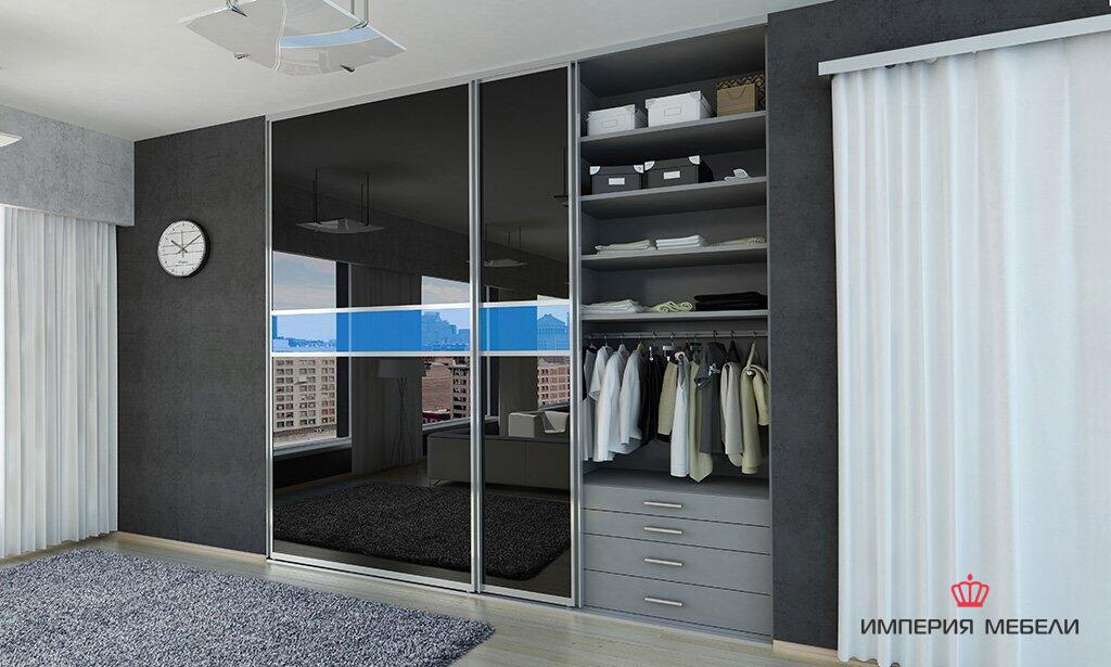 Встроенный шкаф-купе темный №12-3