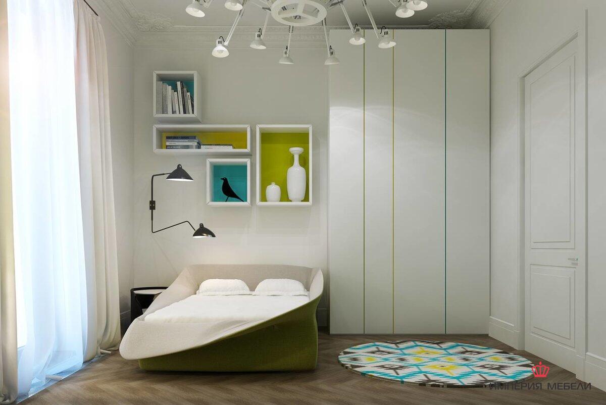 Встроенный шкаф светлый с поласами №1